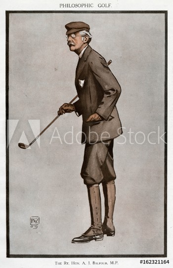 Picture of Balfour with Golf Club Date 1848 - 1930